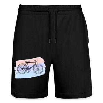 Bicyclette - Short de jogging bio TRAINER Stanley/Stella unisexe - noir - Devant - Nik (191cm) & Marisol (170cm)