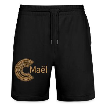 Fürg Maël - Stanley/Stella Trainer Unisex Organic Jogging Shorts - black - Front - Nik (191cm) & Marisol (170cm)