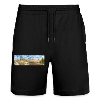 The Wall of Oštrica (Bedem Grebastica) Croatia - Stanley/Stella Trainer Unisex Organic Jogging Shorts - black - Front - Nik (191cm) & Marisol (170cm)