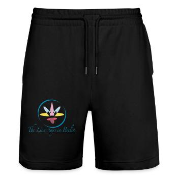 The Lion of Berlin - Stanley/Stella Unisex Bio Joggingshorts Trainer  - Schwarz - Vorne - Nik (191cm) & Marisol (170cm)