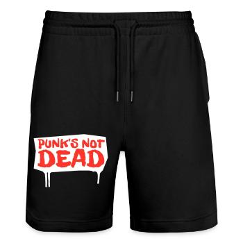 punks not dead | red-edition - Stanley/Stella Unisex Bio Joggingshorts Trainer  - Schwarz - Vorne - Nik (191cm) & Marisol (170cm)