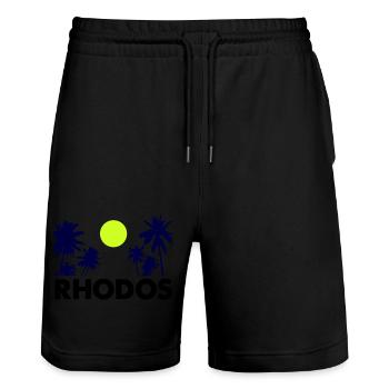 rhodos - Stanley/Stella Unisex Bio Joggingshorts Trainer  - Schwarz - Vorne - Nik (191cm) & Marisol (170cm)