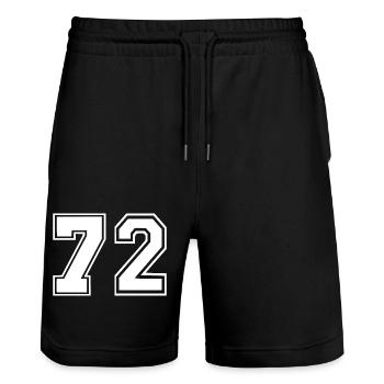 72 - Stanley/Stella Unisex Bio Joggingshorts Trainer  - Schwarz - Vorne - Nik (191cm) & Marisol (170cm)