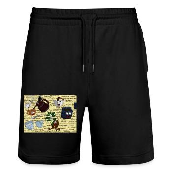 Der Kreislauf des Kaffees - Stanley/Stella Unisex Bio Joggingshorts Trainer  - Schwarz - Vorne - Nik (191cm) & Marisol (170cm)