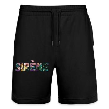 Sirène - Short de jogging bio TRAINER Stanley/Stella unisexe - noir - Devant - Nik (191cm) & Marisol (170cm)