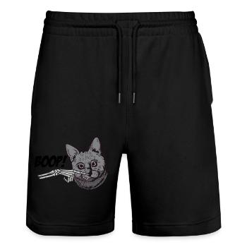 Spooky Halloween Skeleton Hand Black Cat Grunge - Stanley/Stella Unisex Bio Joggingshorts Trainer  - Schwarz - Vorne - Nik (191cm) & Marisol (170cm)