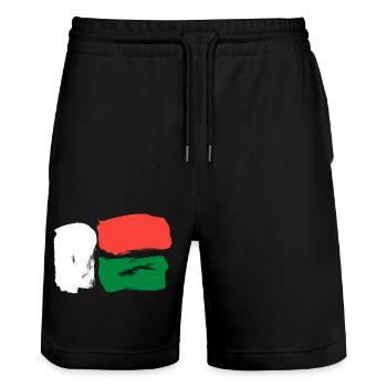 Madagascar Flag - Brush Strokes - Stanley/Stella Trainer Unisex Organic Jogging Shorts - black - Front - Nik (191cm) & Marisol (170cm)
