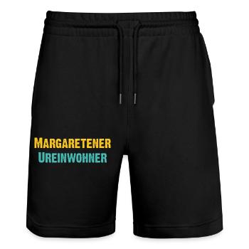 Margaretner Ureinwohner Wien Österreich Spruch - Stanley/Stella Unisex Bio Joggingshorts Trainer  - Schwarz - Vorne - Nik (191cm) & Marisol (170cm)