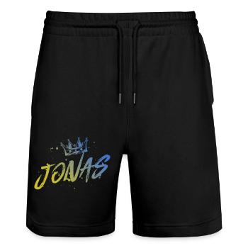 Jonas - Stanley/Stella Trainer Unisex Organic Jogging Shorts - black - Front - Nik (191cm) & Marisol (170cm)