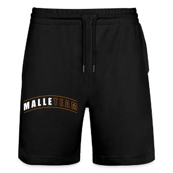 Malle Team Mallorca - Short de jogging bio TRAINER Stanley/Stella unisexe - noir - Devant - Nik (191cm) & Marisol (170cm)