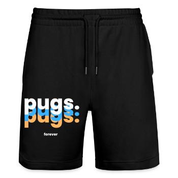 Für immer Möpse - Der Niedliche Begleiter - Stanley/Stella Unisex Bio Joggingshorts Trainer  - Schwarz - Vorne - Nik (191cm) & Marisol (170cm)