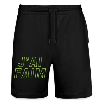 j'ai faim - Short de jogging bio TRAINER Stanley/Stella unisexe - noir - Devant - Nik (191cm) & Marisol (170cm)