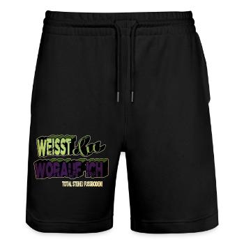 geek humor fliegen legen geschenk bday - Stanley/Stella Unisex Bio Joggingshorts Trainer  - Schwarz - Vorne - Nik (191cm) & Marisol (170cm)