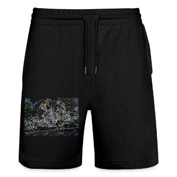 bmx - Short de jogging bio TRAINER Stanley/Stella unisexe - noir - Devant - Nik (191cm) & Marisol (170cm)