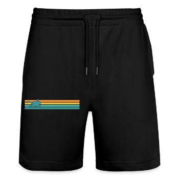 Taucher Retro Vintage Geschenkidee - Stanley/Stella Unisex Bio Joggingshorts Trainer  - Schwarz - Vorne - Nik (191cm) & Marisol (170cm)