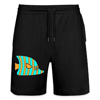 fisch - Stanley/Stella Unisex Bio Joggingshorts Trainer  - Schwarz - Vorne - Nik (191cm) & Marisol (170cm)