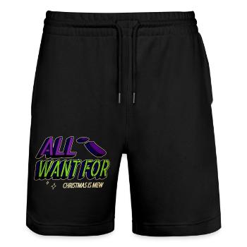Funny Quote Animal Dinosaur Lover Comic Christmas - Stanley/Stella Trainer Unisex Organic Jogging Shorts - black - Front - Nik (191cm) & Marisol (170cm)