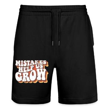 Mistakes Help Us Grow Student Teacher Quote Back - Stanley/Stella Unisex Bio Joggingshorts Trainer  - Schwarz - Vorne - Nik (191cm) & Marisol (170cm)
