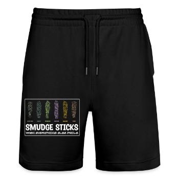Sauge Smudge bâtons guérison spirituelle prière païenne - Short de jogging bio TRAINER Stanley/Stella unisexe - noir - Devant - Nik (191cm) & Marisol (170cm)