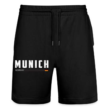 Munich Germany Vintage Retro - Short de jogging bio TRAINER Stanley/Stella unisexe - noir - Devant - Nik (191cm) & Marisol (170cm)