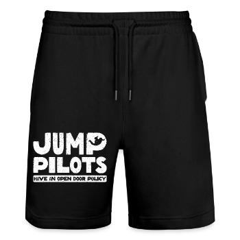 Jump Pilots Have an Open Door Policy - Skydiving - Stanley/Stella Trainer Unisex Organic Jogging Shorts - black - Front - Nik (191cm) & Marisol (170cm)