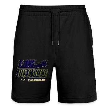 profession computer science - Stanley/Stella Unisex Bio Joggingshorts Trainer  - Schwarz - Vorne - Nik (191cm) & Marisol (170cm)