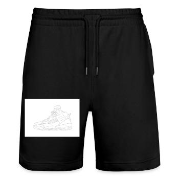 J4 sketch - Short de jogging bio TRAINER Stanley/Stella unisexe - noir - Devant - Nik (191cm) & Marisol (170cm)