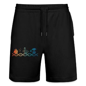 Accodeon is in my DNA - Stanley/Stella Trainer Unisex Organic Jogging Shorts - black - Front - Nik (191cm) & Marisol (170cm)