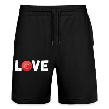 Liebe erloschen - Stanley/Stella Unisex Bio Joggingshorts Trainer  - Schwarz - Vorne - Nik (191cm) & Marisol (170cm)