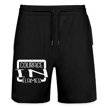 heroism daring deeds first responder courage - Stanley/Stella Unisex Bio Joggingshorts Trainer  - Schwarz - Vorne - Nik (191cm) & Marisol (170cm)