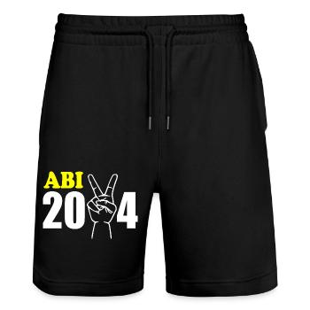 Abi 2024 - Stanley/Stella Unisex Bio Joggingshorts Trainer  - Schwarz - Vorne - Nik (191cm) & Marisol (170cm)