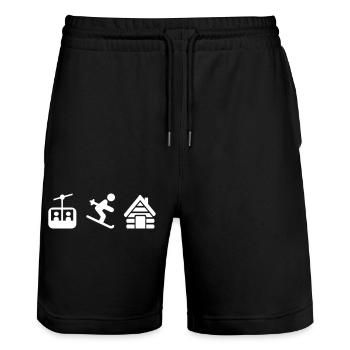 Ski - Stanley/Stella Unisex Bio Joggingshorts Trainer  - Schwarz - Vorne - Nik (191cm) & Marisol (170cm)