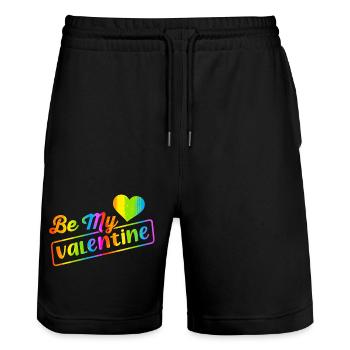 Aimez-moi la Saint-Valentin Joyeux Valentin Saint-Valentin - Short de jogging bio TRAINER Stanley/Stella unisexe - noir - Devant - Nik (191cm) & Marisol (170cm)