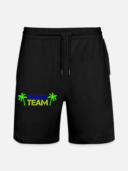 travel team - Stanley/Stella Trainer Unisex Organic Jogging Shorts - black