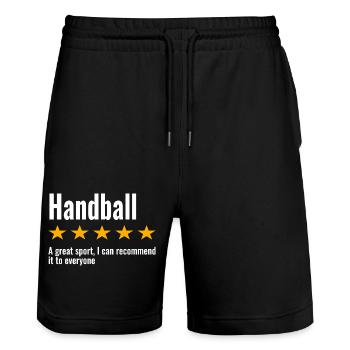 Dictons de dictons de handball - Short de jogging bio TRAINER Stanley/Stella unisexe - noir - Devant - Nik (191cm) & Marisol (170cm)