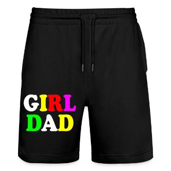 Girl dad - Short de jogging bio TRAINER Stanley/Stella unisexe - noir - Devant - Nik (191cm) & Marisol (170cm)