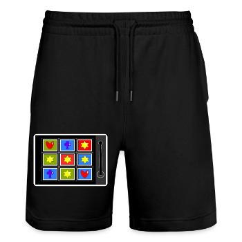 Slot machine - Stanley/Stella Unisex Bio Joggingshorts Trainer  - Schwarz - Vorne - Nik (191cm) & Marisol (170cm)