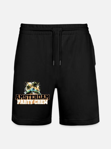Amsterdam Party Crew Holiday - Stanley/Stella Trainer Unisex Organic Jogging Shorts - black