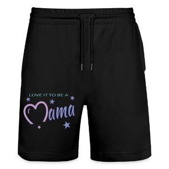 Mom - Stanley/Stella Trainer Unisex Organic Jogging Shorts - black - Front - Nik (191cm) & Marisol (170cm)