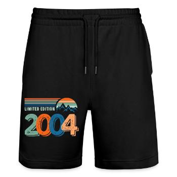 Limitierte Auflage 2004 - Stanley/Stella Unisex Bio Joggingshorts Trainer  - Schwarz - Vorne - Nik (191cm) & Marisol (170cm)