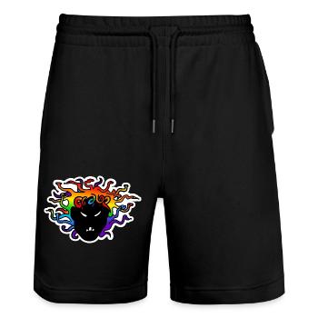 Medusa angry af : Sticky Queer Pride - Stanley/Stella Unisex Bio Joggingshorts Trainer  - Schwarz - Vorne - Nik (191cm) & Marisol (170cm)