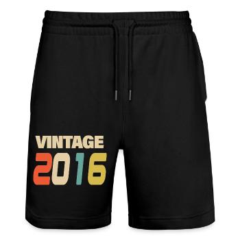 2016 Vintage Retro Classic 2016 - Stanley/Stella Unisex Bio Joggingshorts Trainer  - Schwarz - Vorne - Nik (191cm) & Marisol (170cm)