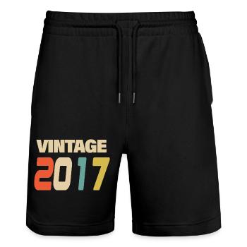 2017 Vintage Retro Classic 2017 - Stanley/Stella Unisex Bio Joggingshorts Trainer  - Schwarz - Vorne - Nik (191cm) & Marisol (170cm)