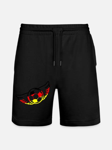 fußball deutschland - Stanley/Stella Unisex Bio Joggingshorts Trainer  - Schwarz