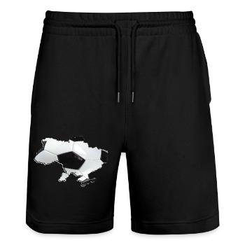 Ukraine Map Frames Real Football - Stanley/Stella Trainer Unisex Organic Jogging Shorts - black - Front - Nik (191cm) & Marisol (170cm)