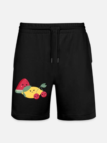 Pastèque, citron et cerises - Short de jogging bio TRAINER Stanley/Stella unisexe - noir