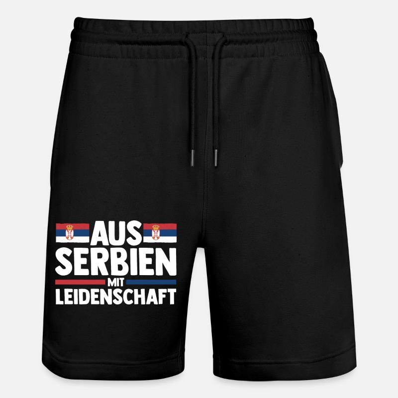 Serben Serbisch Serbien - Stanley/Stella Unisex Bio Joggingshorts Trainer  - Schwarz