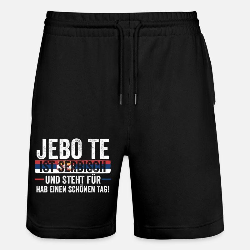 Serben Serbisch Serbien - Stanley/Stella Unisex Bio Joggingshorts Trainer  - Schwarz