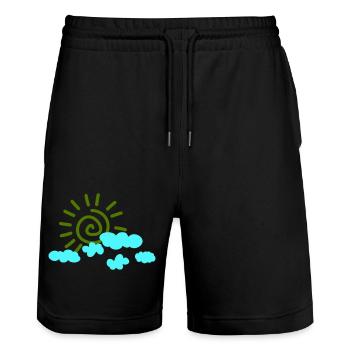 sonne himmel - Stanley/Stella Unisex Bio Joggingshorts Trainer  - Schwarz - Vorne - Nik (191cm) & Marisol (170cm)
