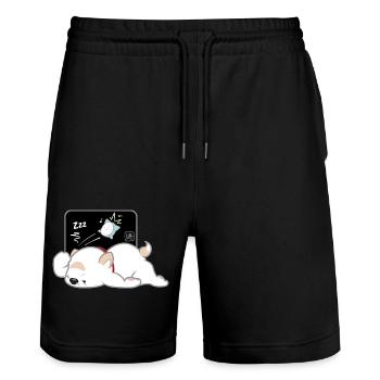 Chien Coréen - Style Japonais 04 - Short de jogging bio TRAINER Stanley/Stella unisexe - noir - Devant - Nik (191cm) & Marisol (170cm)